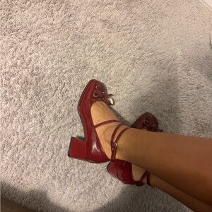 Ladies' Cute Mary Jane Pumps, Bow Accent, Chunky Heel Dress Shoes ->new 37